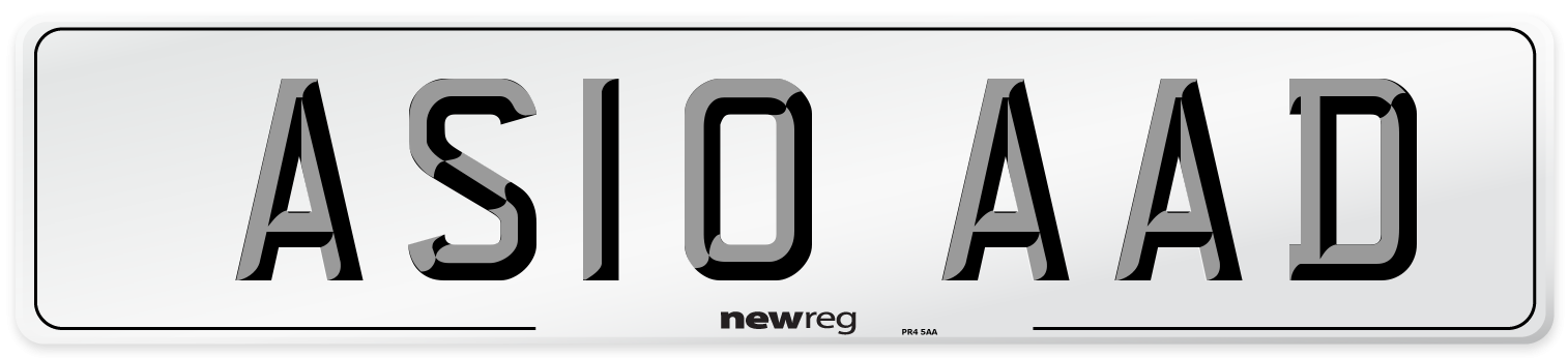 AS10 AAD Number Plate from New Reg